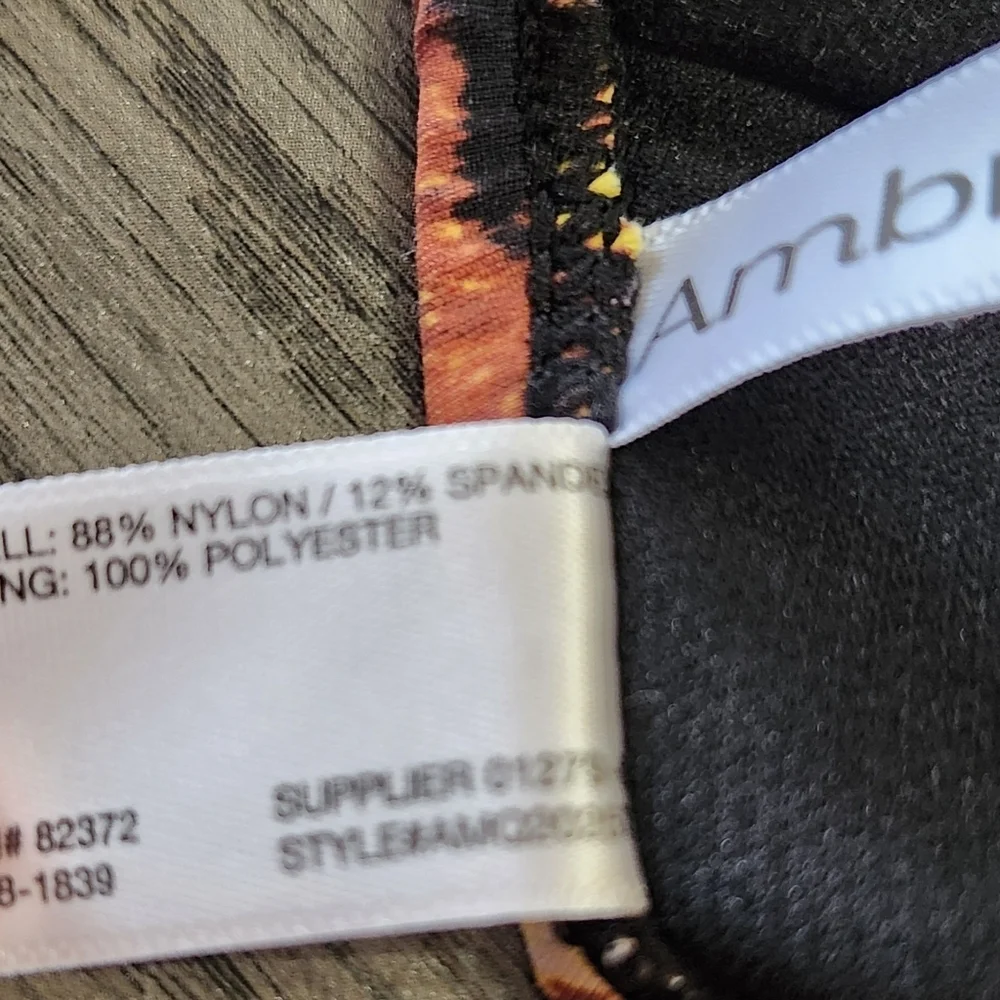 NWT Ambrielle Tiger Animal Print Bralette Style Twist Front Bikini Top Sz L